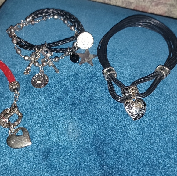 Vintage Brighton leather braided charm bracelets - Picture 2 of 3